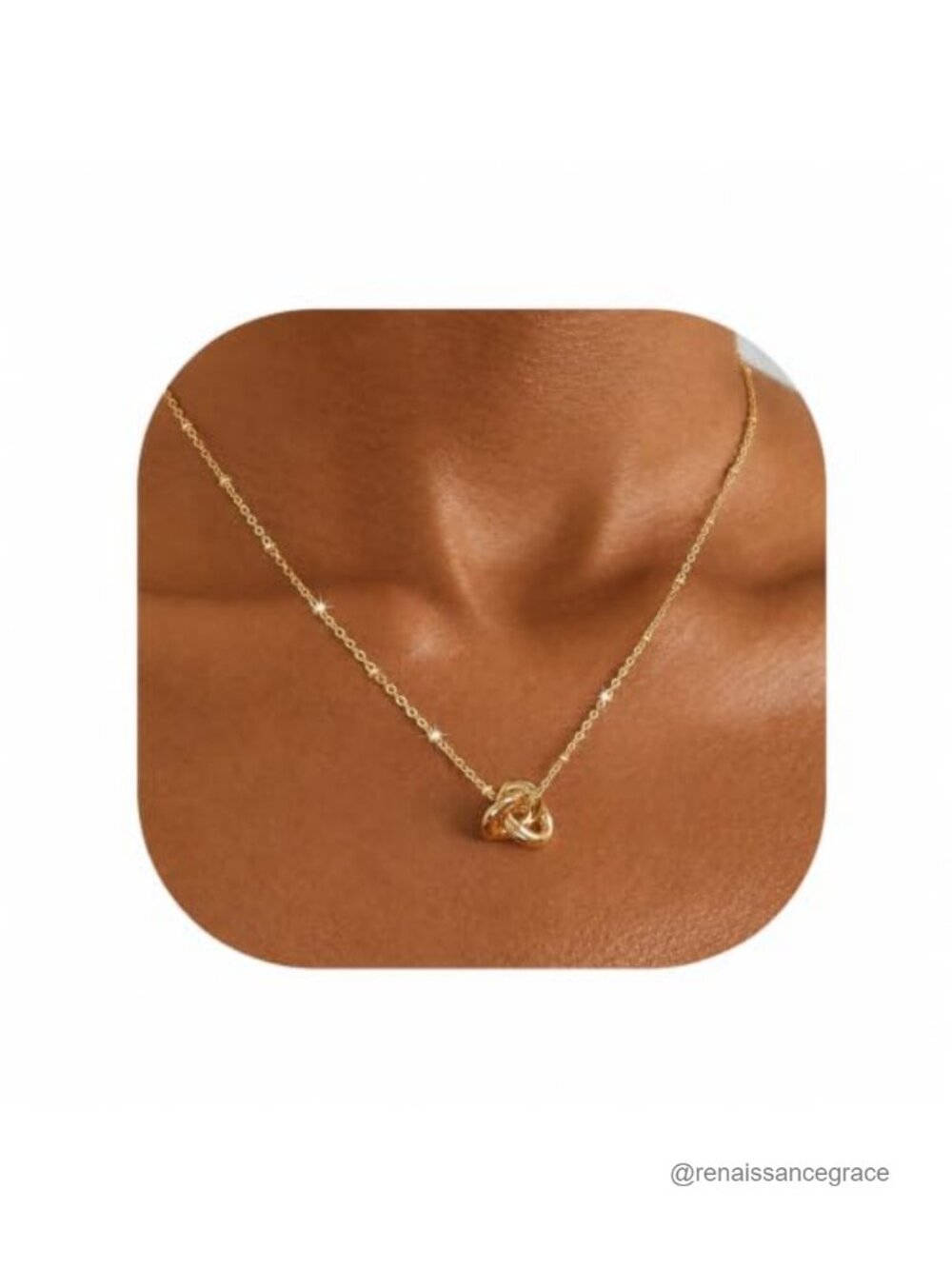 14K Gold Plated Love Knot Pendant Necklace Dainty Layering Jewelry